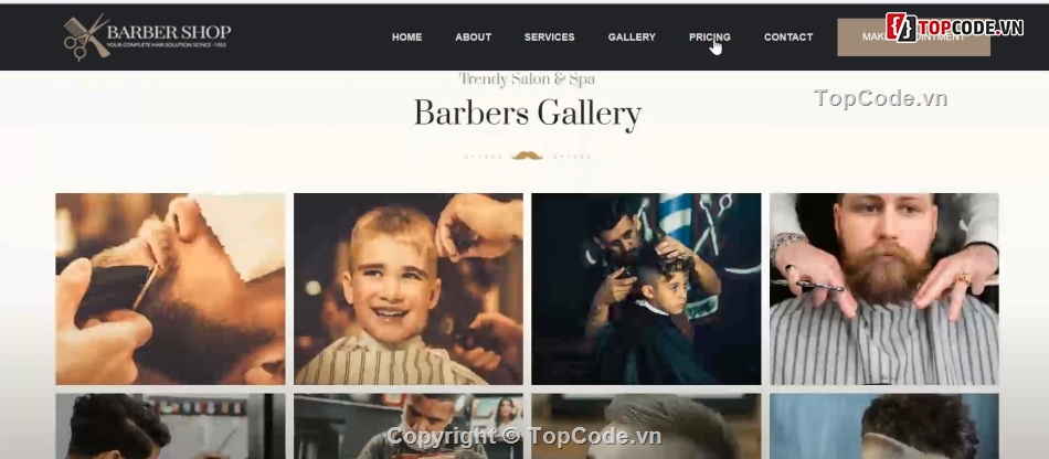 Website quản lý,tiệm cắt tóc,quản lý